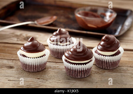 Peppermint patty cupcakes Stock Photo