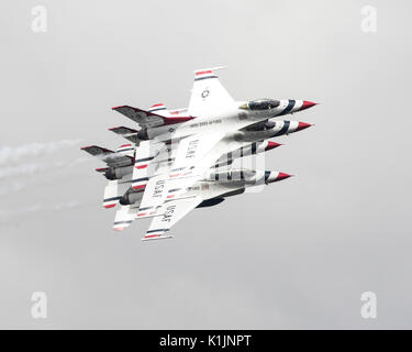 The USAF Thunderbirds aerobatic formation display team at the 2017 Royal International Air Tattoo Stock Photo