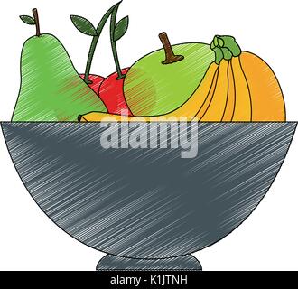 Fruits on dish icon vector illustration graphic design Stock Vector