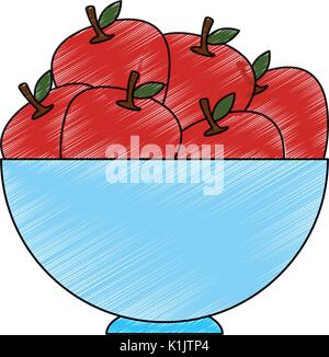 Fruits on dish icon vector illustration graphic design Stock Vector