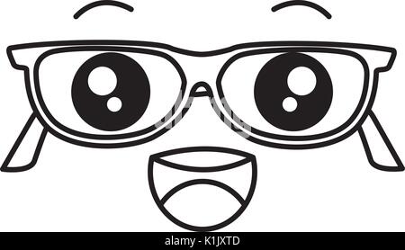 Eye glasses kawaii character Royalty Free Vector Image