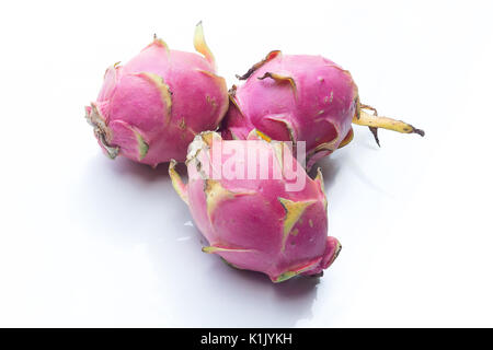 Pitaya or Dragon Fruit isolated on white background. Stock Photo