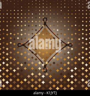 Rhombus custom gold halftone abstract background, stock vector Stock Vector