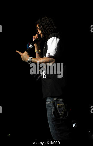 Brick Squad's Waka Flocka Flame performs Power 106 'Cali Christmas' December 3,2010 Gibson Amphitheatre Los Angeles. Stock Photo