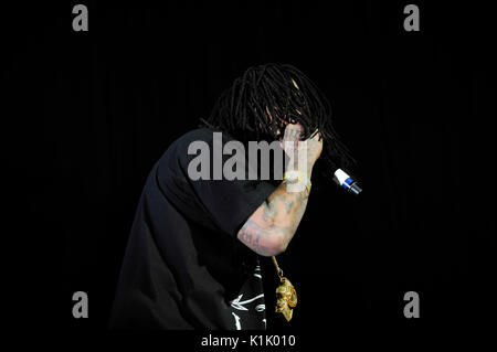 Brick Squad's Waka Flocka Flame performs Power 106 'Cali Christmas' December 3,2010 Gibson Amphitheatre Los Angeles. Stock Photo