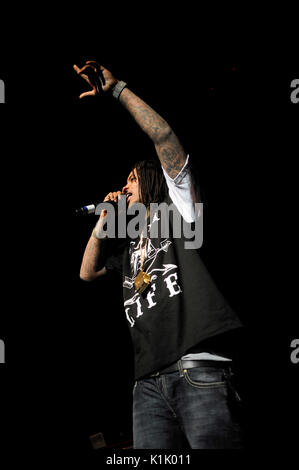 Brick Squad's Waka Flocka Flame performs Power 106 'Cali Christmas' December 3,2010 Gibson Amphitheatre Los Angeles. Stock Photo