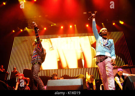 New Boyz performing 2009 Power 106 Powerhouse Honda Center August 8,2009 Anaheim,California. Stock Photo