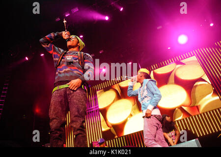 New Boyz performing 2009 Power 106 Powerhouse Honda Center August 8,2009 Anaheim,California. Stock Photo