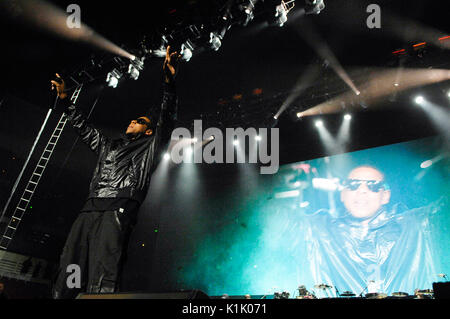 Rapper Shawn Carter aka Jay-Z performing 2009 Power 106 Powerhouse Honda Center August 8,2009 Anaheim,California. Stock Photo