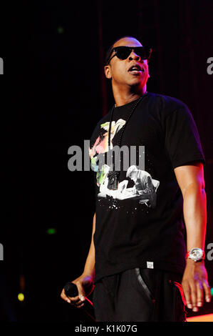 Rapper Shawn Carter aka Jay-Z performing 2009 Power 106 Powerhouse Honda Center August 8,2009 Anaheim,California. Stock Photo