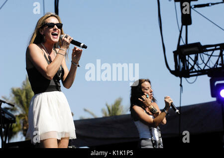 (L-R) Caroline Cutbirth Tayla Lynn Stealing Angels perform Stagecoach,California's County Music Festival Day 1 April 30,2011 Indio,Ca. Stock Photo