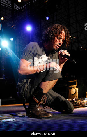 Chris Cornell performing 2008 Projekt Revolution Tour Verizon Wireless Amphitheater Irvine. Stock Photo