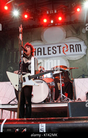 Elizabeth 'Lzzy' Hale Halestorm performs 2010 Rockstar Energy Drink Uproar Festival Verizon Wireless Amphitheater September 17,2010 Irvine,California. Stock Photo