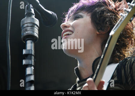 Elizabeth 'Lzzy' Hale Halestorm performs 2010 Rockstar Energy Drink Uproar Festival Verizon Wireless Amphitheater September 17,2010 Irvine,California. Stock Photo