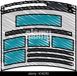 Colorful webpage doodle over white background vector illustration Stock Vector