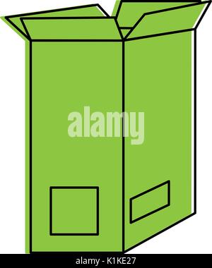Green monocromatic box over white background vector illustration Stock Vector