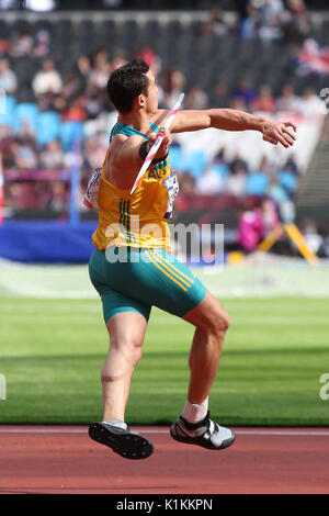 Cameron CROMBIE of Australia in the Men's Javelin Throw F38 Final at the World Para Championships in London 2017 Stock Photo