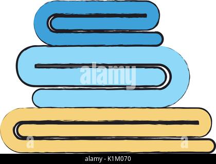 colored blurred silhouette of stack folded bath towels Stock Vector