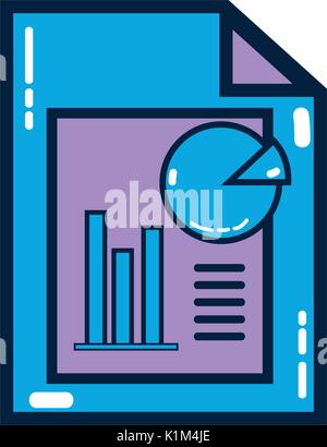 document with statistics bar diagram graphy Stock Vector