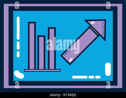 document with statistics bar diagram graphy Stock Vector