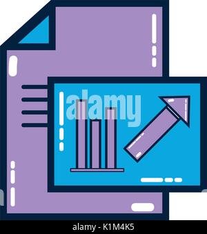 document with statistics bar diagram graphy Stock Vector