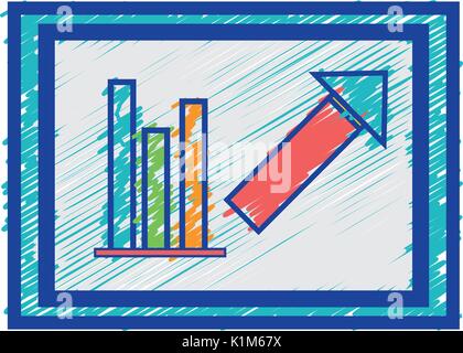 document with statistics bar diagram graphy Stock Vector