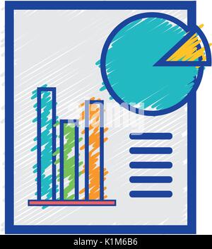 document with statistics bar diagram graphy Stock Vector