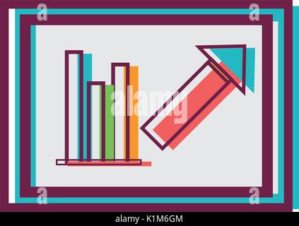 document with statistics bar diagram graphy Stock Vector