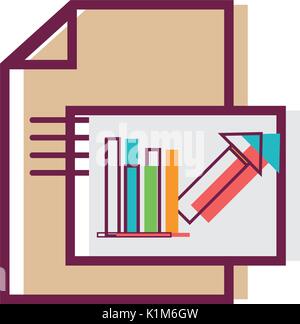 document with statistics bar diagram graphy Stock Vector