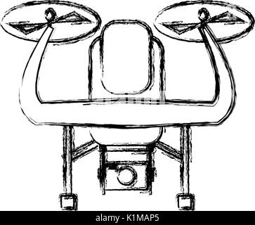 drone with action camera front view technology vector illustration ...