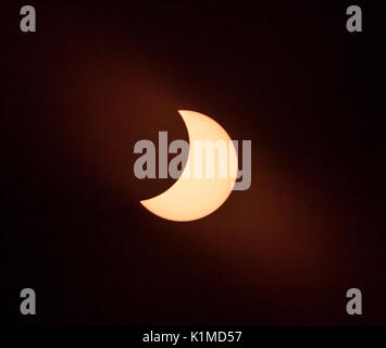 A total solar eclipse occurs on August 21, 2017 in Clemson, South Carolina, USA Stock Photo