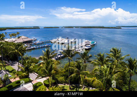 USA Florida Keys Aerial view of Channel Five Bridge near Islamorada Fl ...