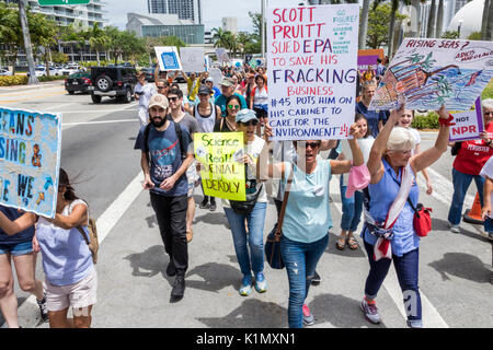 Miami Florida,Museum Park,March for Science,protest,rally,sign,protester,marching,signs,posters,FL170430165 Stock Photo