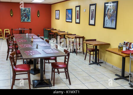 Miami Florida,Downtown,El Cacique,restaurant restaurants food dining cafe cafes,Cuban food,dining,interior inside,tables chairs,FL170430180 Stock Photo