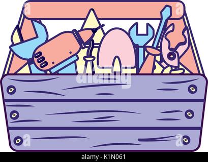 tool box with equipment to industry repair Stock Vector
