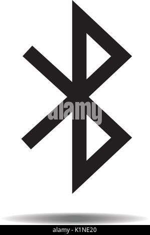 Bluetooth flat sign vector black Icon isolated on white background Stock Vector
