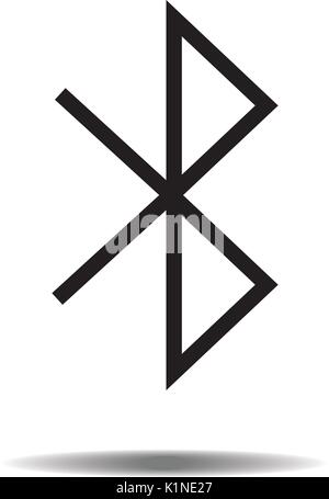 Bluetooth flat sign vector black Icon isolated on white background Stock Vector