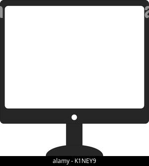 Computer monitor icon isolated on white background. Flat PC symbol. Vector illustration, EPS10. Stock Vector