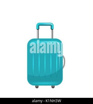 Realistic Polycarbonate Suitcase, Baggage for Tourism, Isolated on White Background Stock Vector