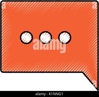 silhouette of colored pencils of speech square with ellipsis symbol Stock Vector