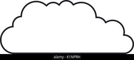 monochrome silhouette of cloud service icon Stock Vector
