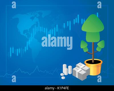 Forex marke trading, Stock Market Investment vector illustration. Stock Vector