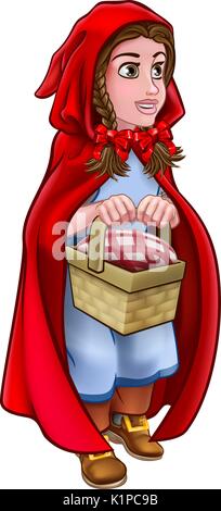 Little Red Riding Hood Fairy Tale Character Stock Vector