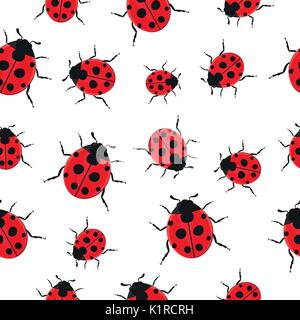 Ladybug Pattern Seamless  background vector illustration. Stock Vector