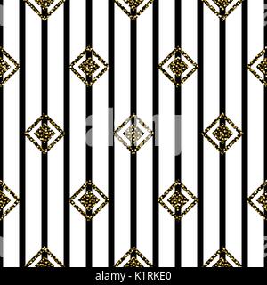 Seamless rhombus black and white pattern. Stock Vector