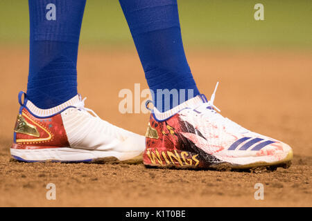 August 25, 2017: Chicago Cubs third baseman Kris Bryant (17) designed cleats during the MLB game between the Chicago Cubs and Philadelphia Phillies at Citizens Bank Park in Philadelphia, Pennsylvania. Christopher Szagola/CSM Stock Photo