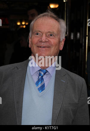 Sir Jeffrey Archer arrives for the Evita musical press night in London, Aug 2nd 2017: Stock Photo