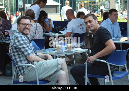 Coronation street leaving Granada studio's at quay street Stock Photo