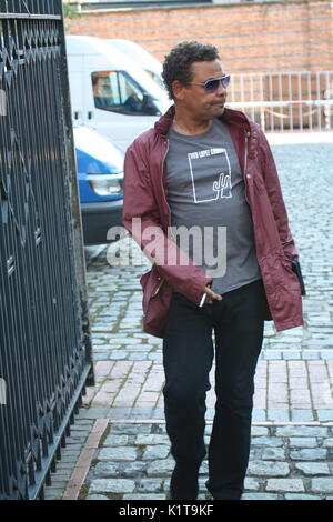 Coronation street leaving Granada studio's at quay street Stock Photo