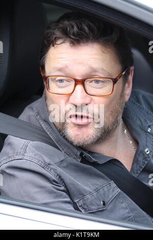 Coronation street leaving Granada studio's at quay street Stock Photo